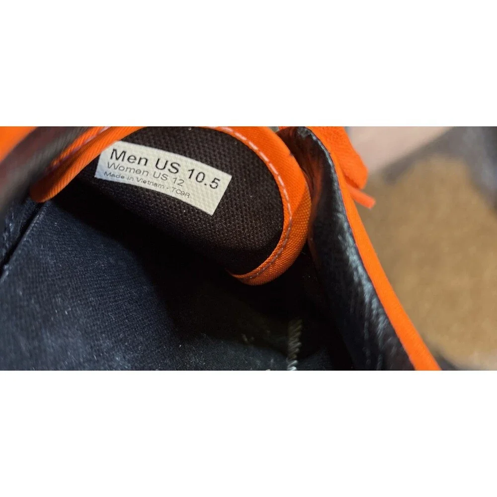 Vans Era NEON ORANGE/DRESS BLUES Suede/Canvas Lace Sneakers Men 10.5 Women 12